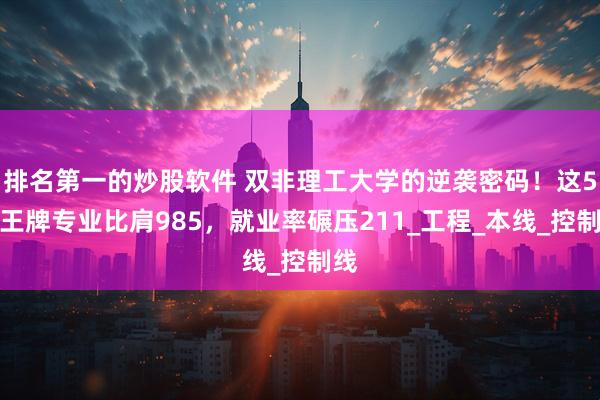 排名第一的炒股软件 双非理工大学的逆袭密码！这5所王牌专业比肩985，就业率碾压211_工程_本线_控制线